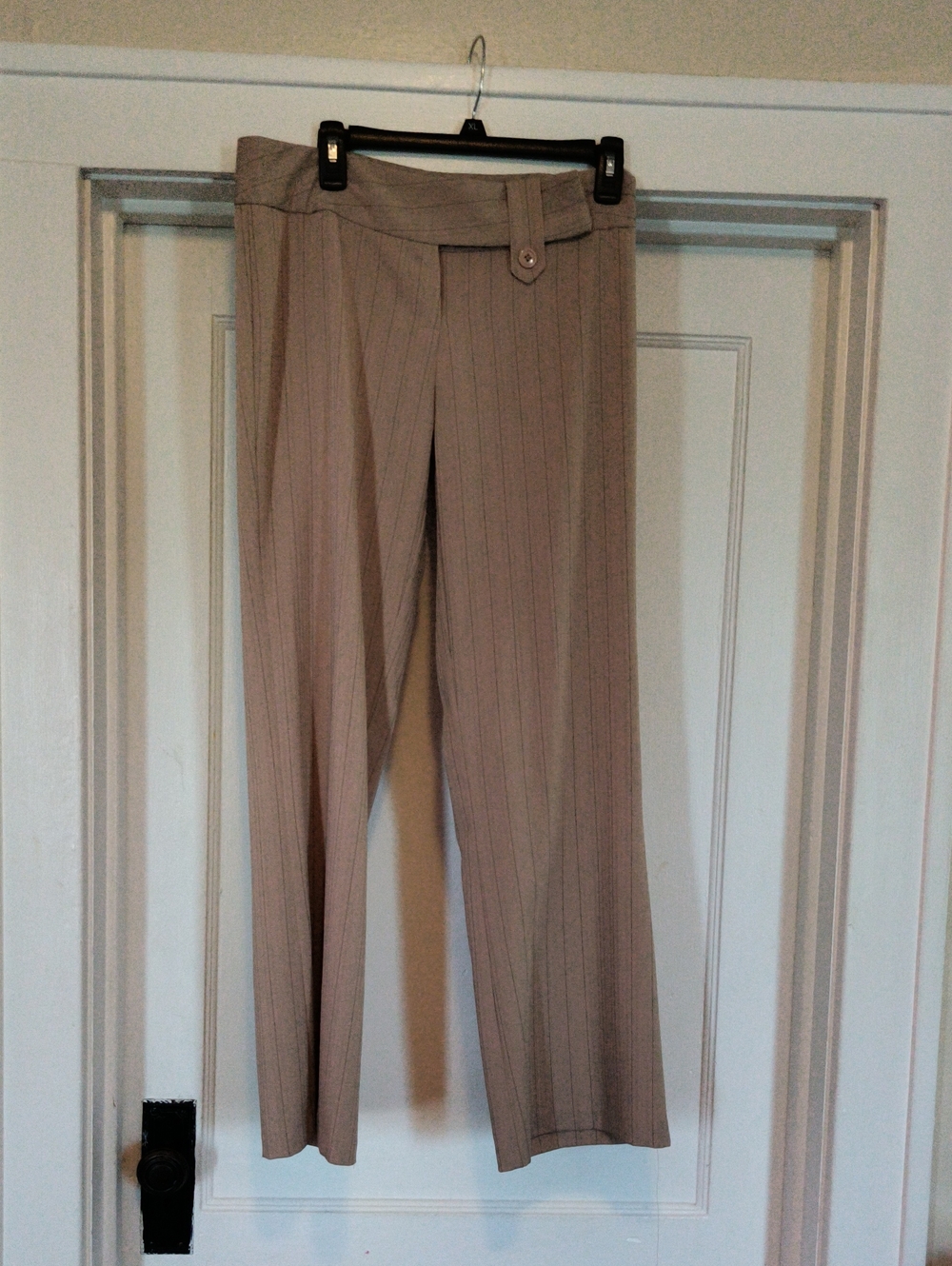 Women's Tan Pinstripe Dress Pants